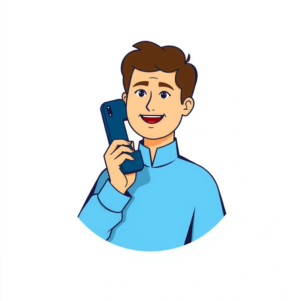 Imagine a unei persoane care vorbește la telefon, simbolizând suportul telefonic.